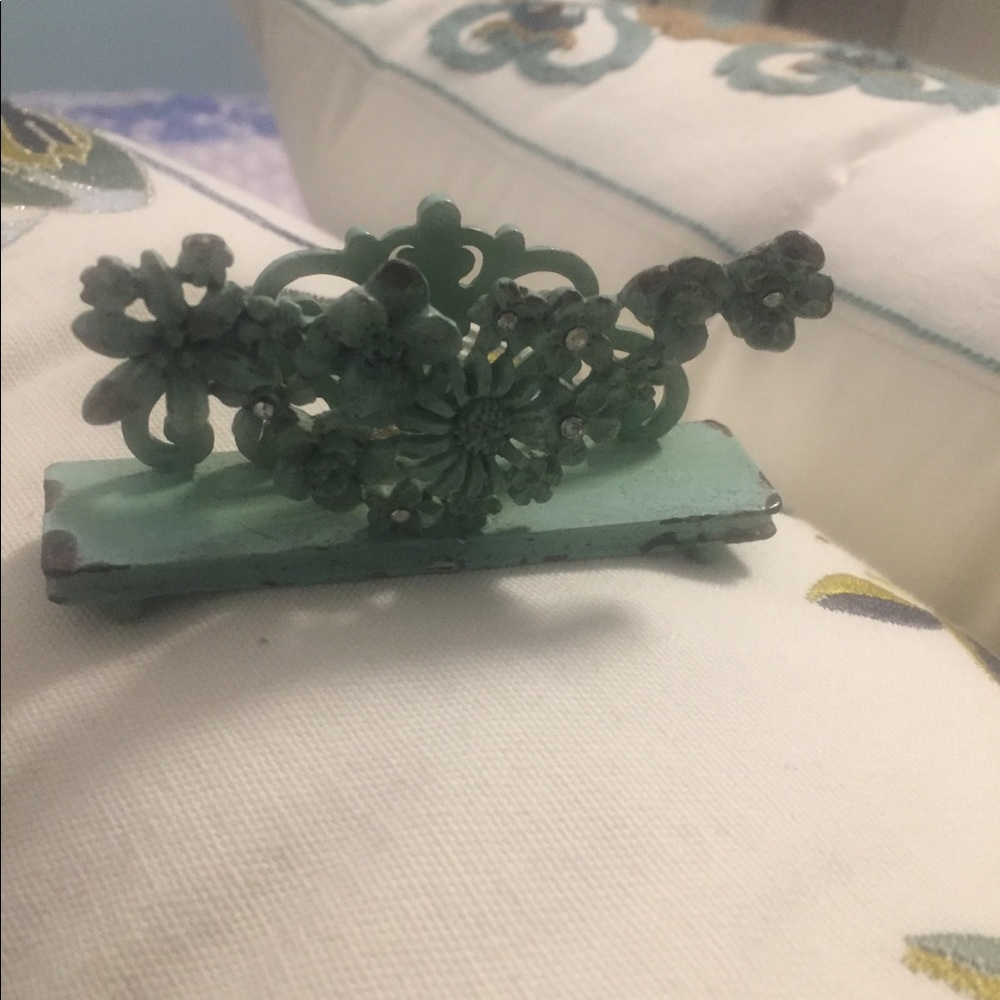 Decorative desk top business card holder